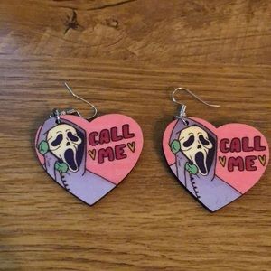 Halloween ghost face earrings